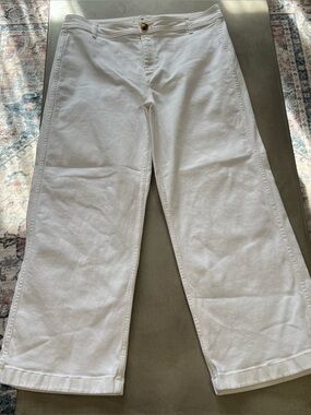 Vineyard Vines Mariner Crop High Rise Wide Leg White Demin Size 31